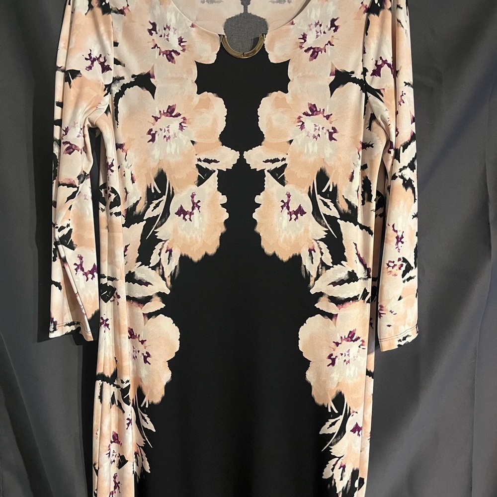 Floral Black and Cream Dress